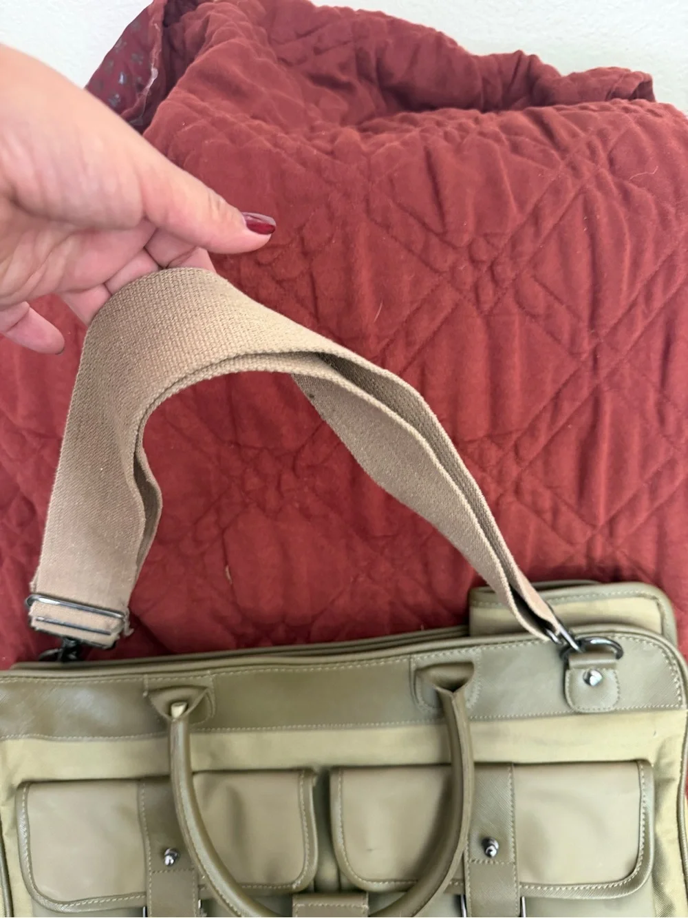 Vintage Calvin Klein Olive Green weekend bag - Picture 4 of 5